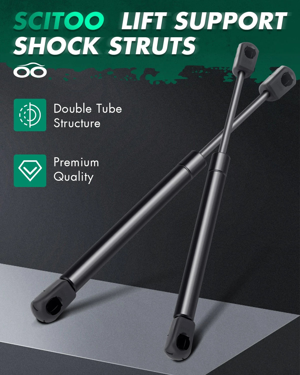 2X Rear Trunk Lift Supports Gas for Chrysler Sebring Convertible (1997–2000)