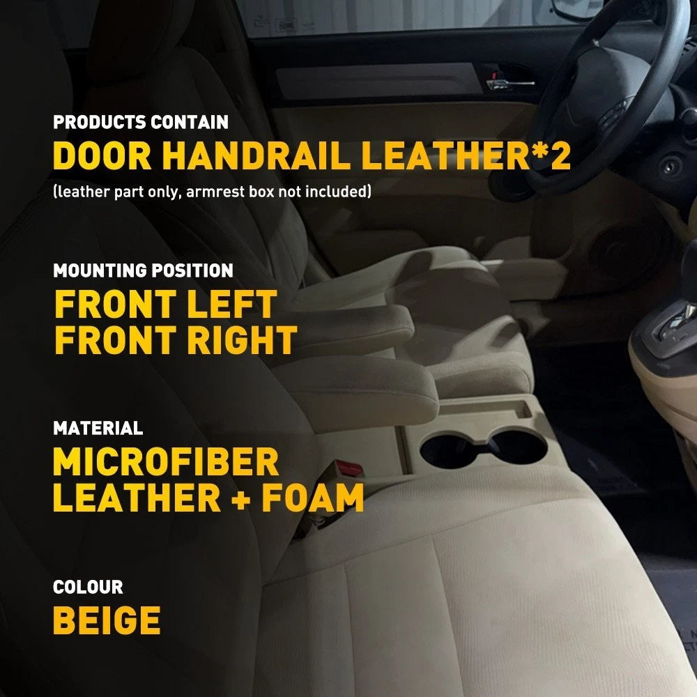 2Pcs Beige Leather Front Seat Armrest Cover for Honda CR-V (2010–2011)