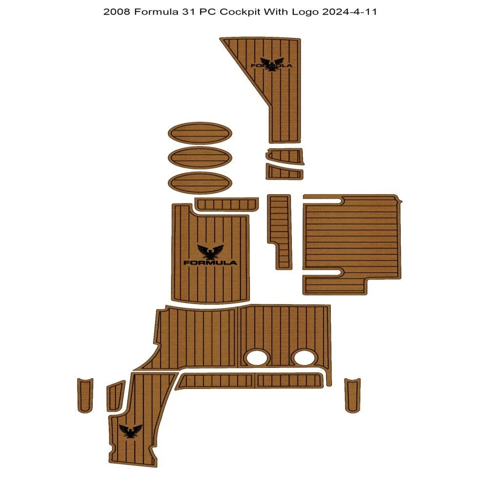 EVA Foam Cockpit Mat for Formula 31 PC (2008) - Teak Deck Flooring Pads