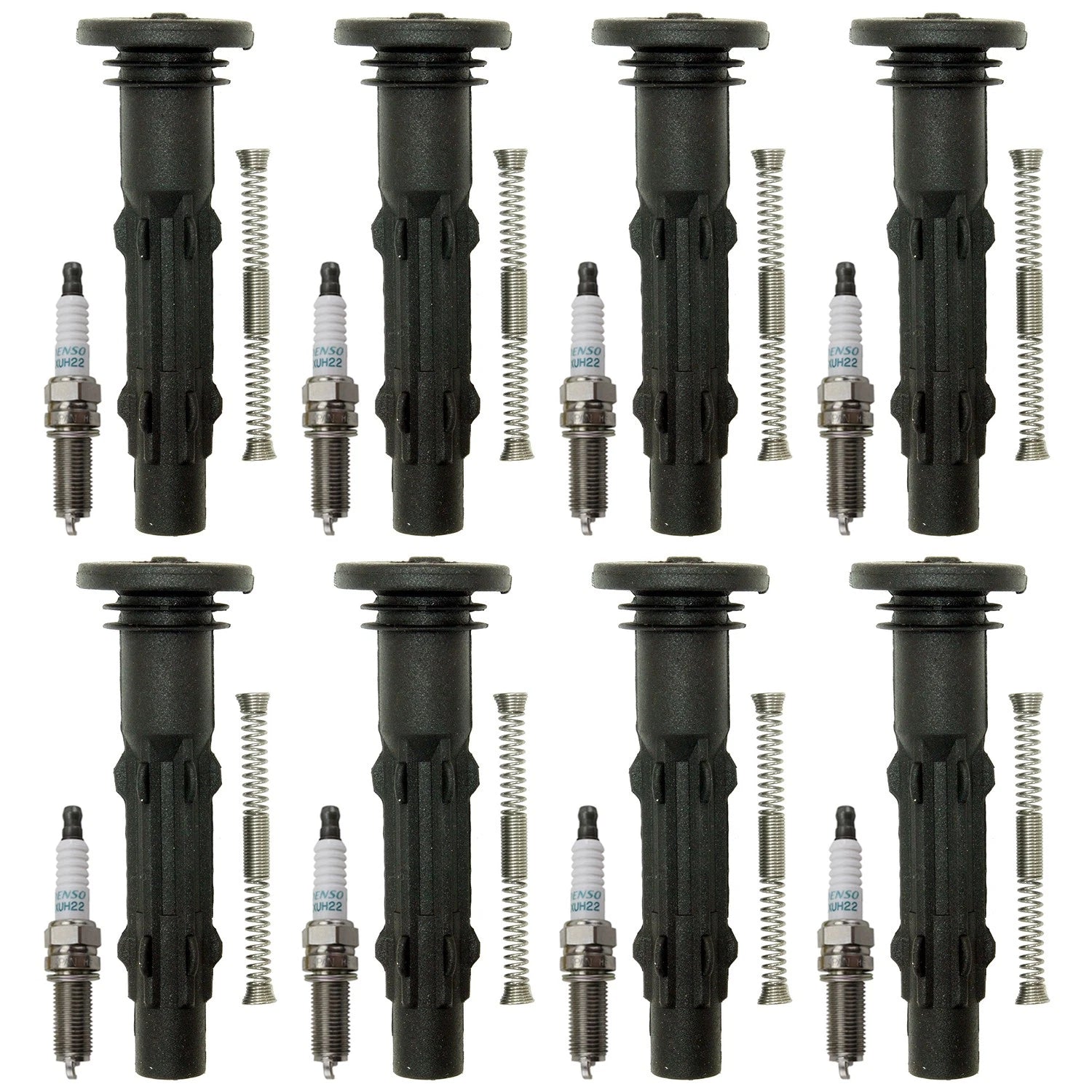 Set of 8 Iridium Power Plugs & Ignition Coil Boots for Benz C216 CL550