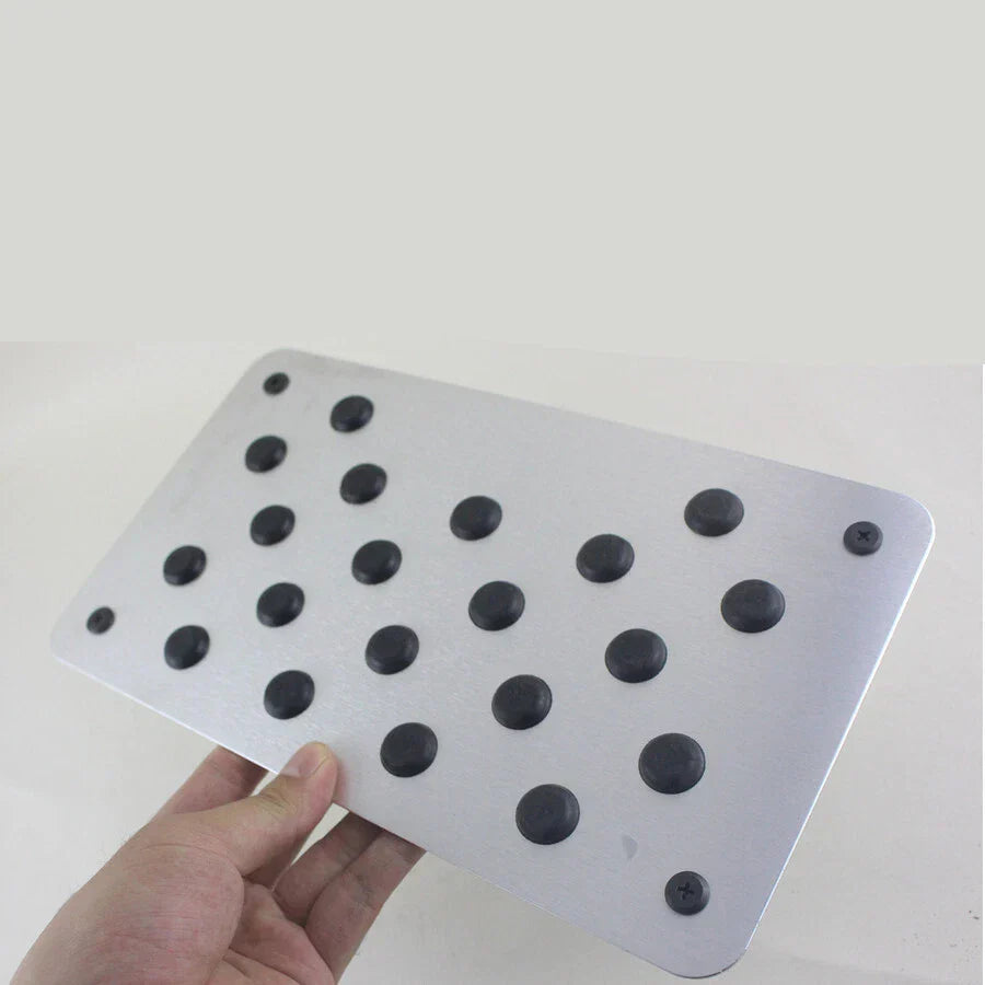 Universal Car Aluminum Alloy & Rubber Heel Plate Pedal Mat