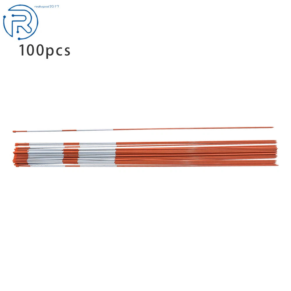 Set of 100 Reflective Snow Stakes for Driveway Markers (6 FT)