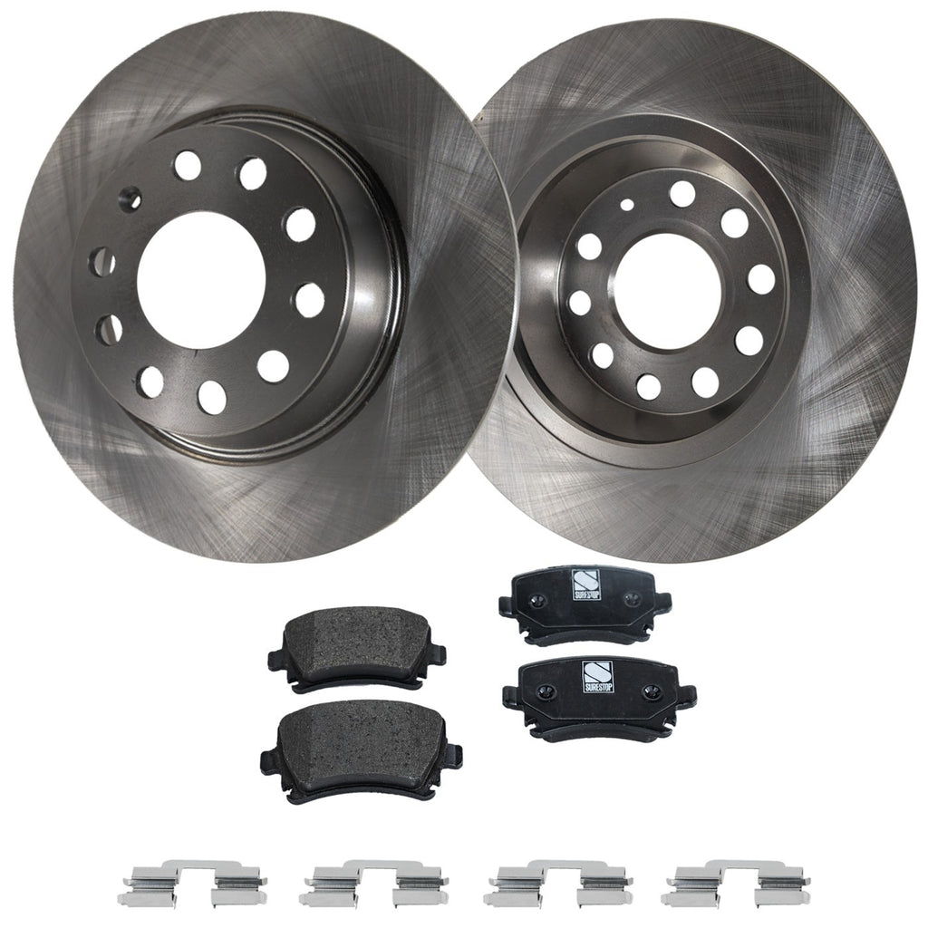 Brake Disc Rotors and Pads Kit for VW Volkswagen Tiguan GTI Jetta Eos