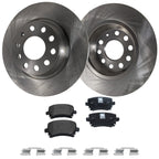 Brake Disc Rotors and Pads Kit for VW Volkswagen Tiguan GTI Jetta Eos