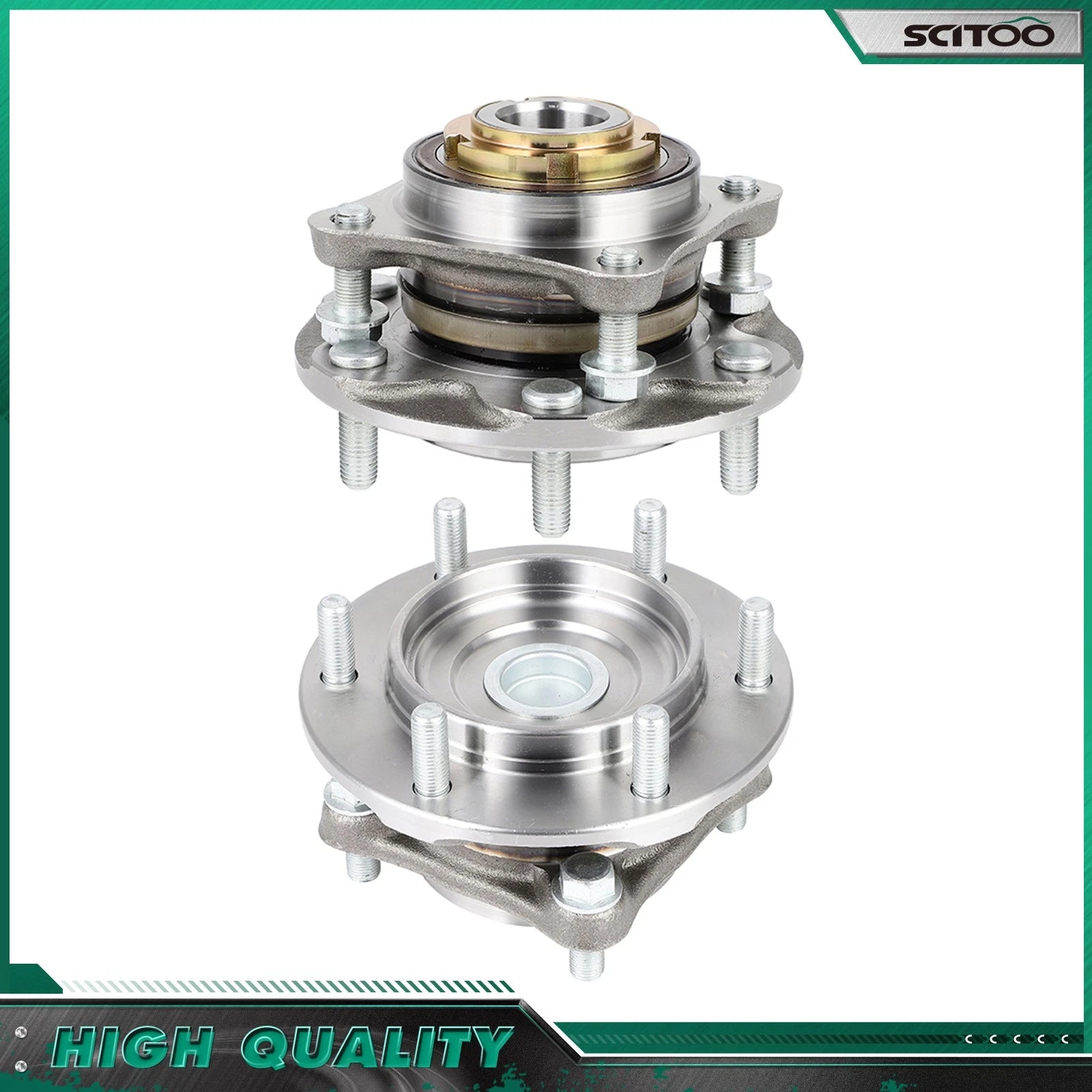 2X Front Wheel Bearing Hub Assembly for Toyota FJ Cruiser (2007–2014) RWD