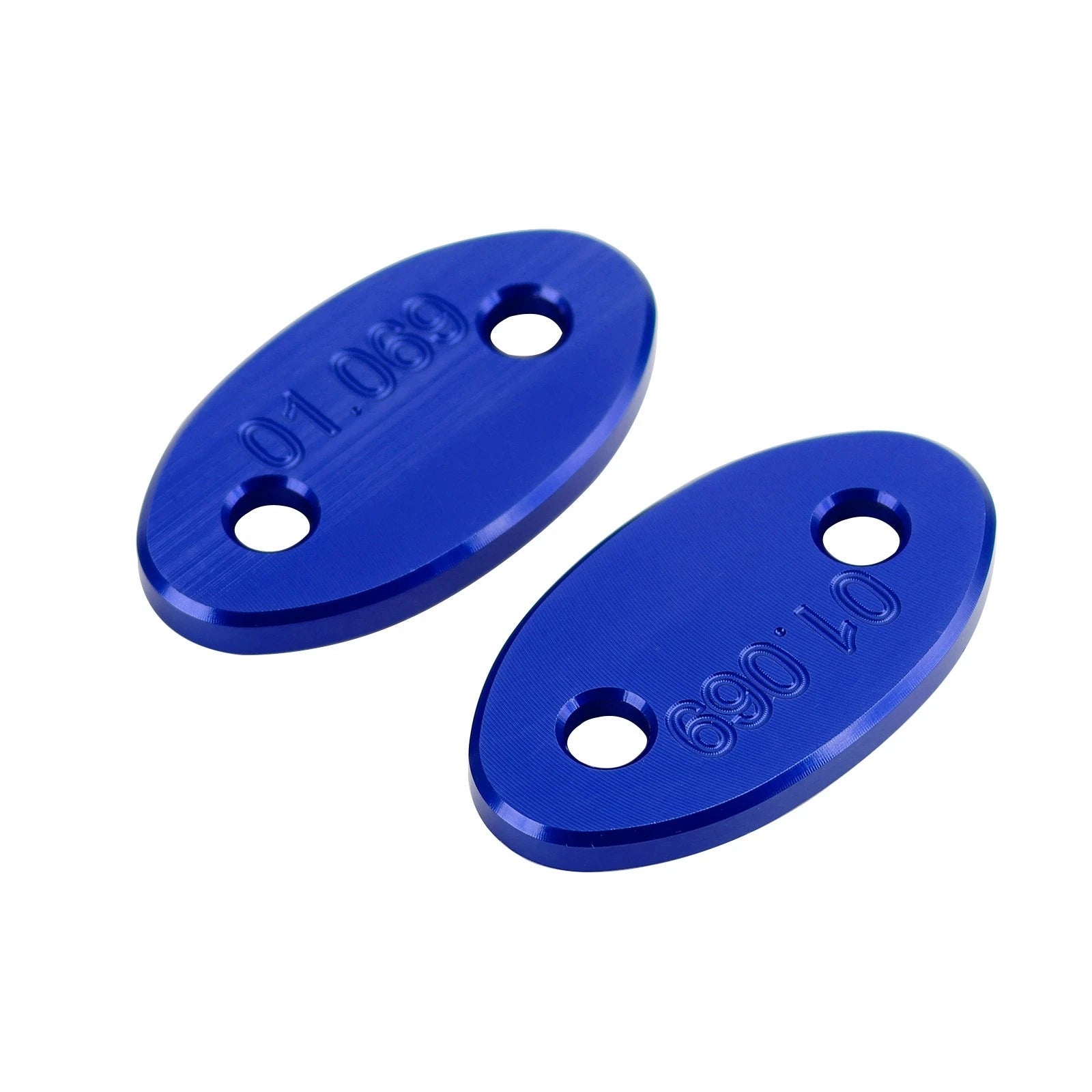 Aluminum Mirror Block Off Plates Hole Caps Blue for Yamaha YZF-R1 (2007–2014)