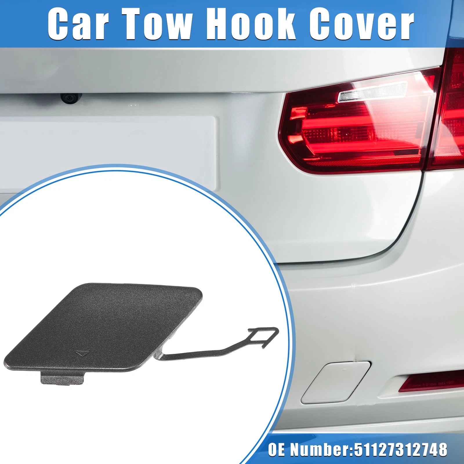 Tow Hook Eye Hole Cover Cap for BMW 3 F30 (2012–2015) Deep Gray