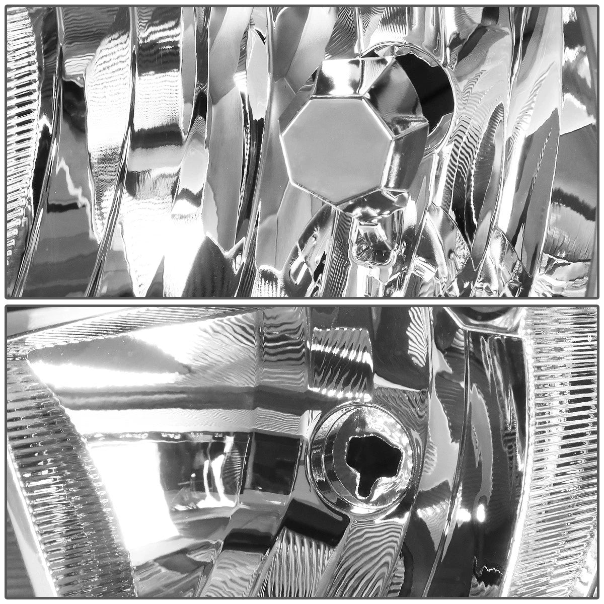 Pair of Black/Clear Signal Headlight Lamps for Ford Focus (2015–2018)