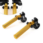 CNC Foot Pegs for Universal Motorcycle (30-33mm) - Folding Gold