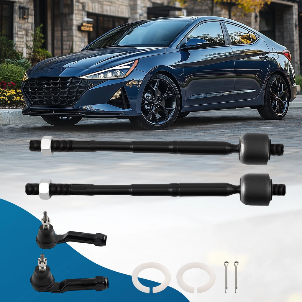 Set of 4 Inner Outer Tie Rods for Hyundai Elantra (2017–2023)
