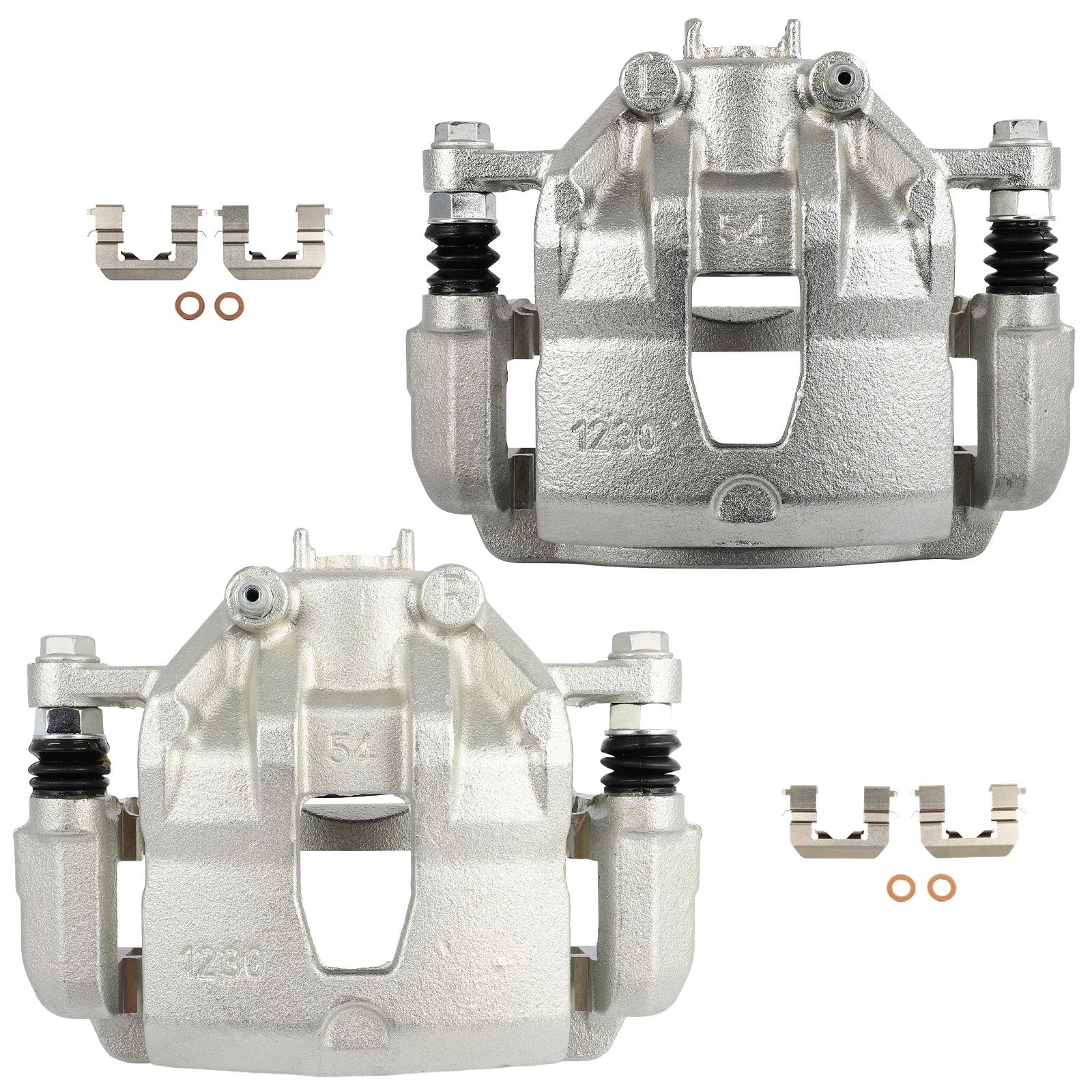 Set of 2 Front Brake Calipers for Dodge Attitude, Hyundai Accent