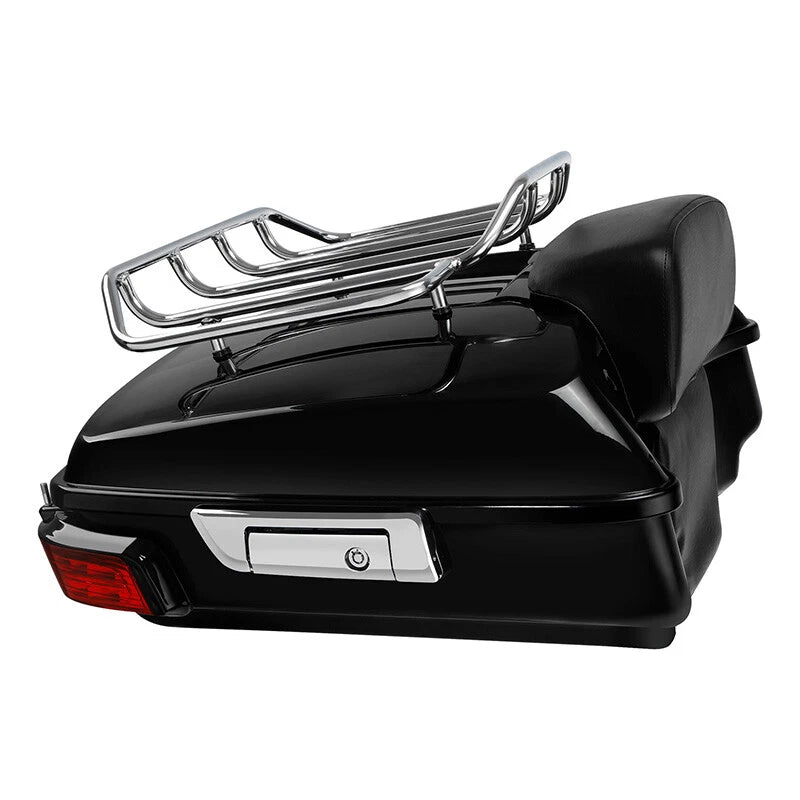 Chopped Trunk Backrest Luggage Rack LED Light for Harley Touring Glide (2014–2026)