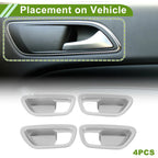 Interior Door Handle Bowl Cover Trim for Honda Pilot (2023-2024) Silver ABS