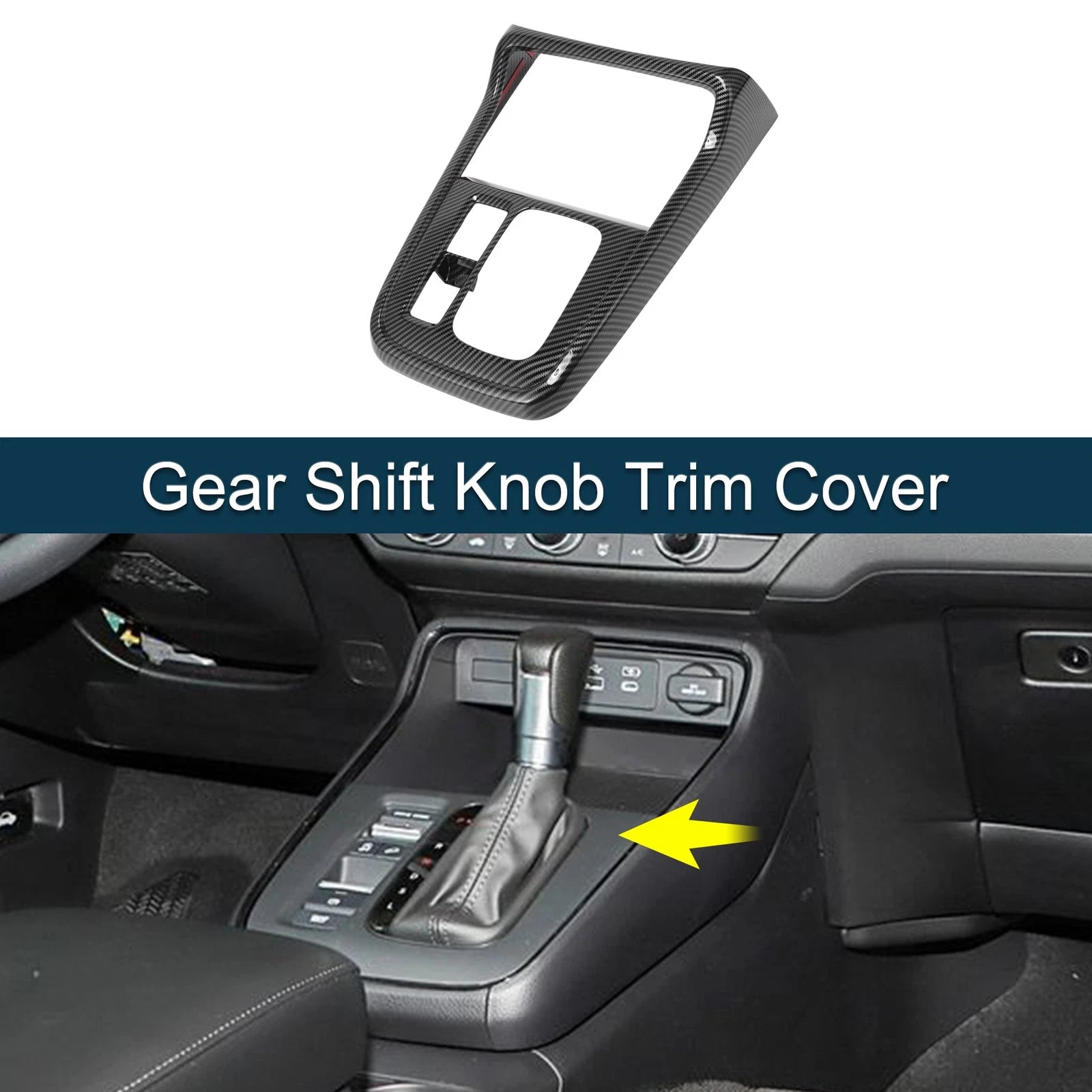 ABS Gear Shift Knob Cover Sticker for Honda CR-V (2023–2024) Carbon Fiber Black