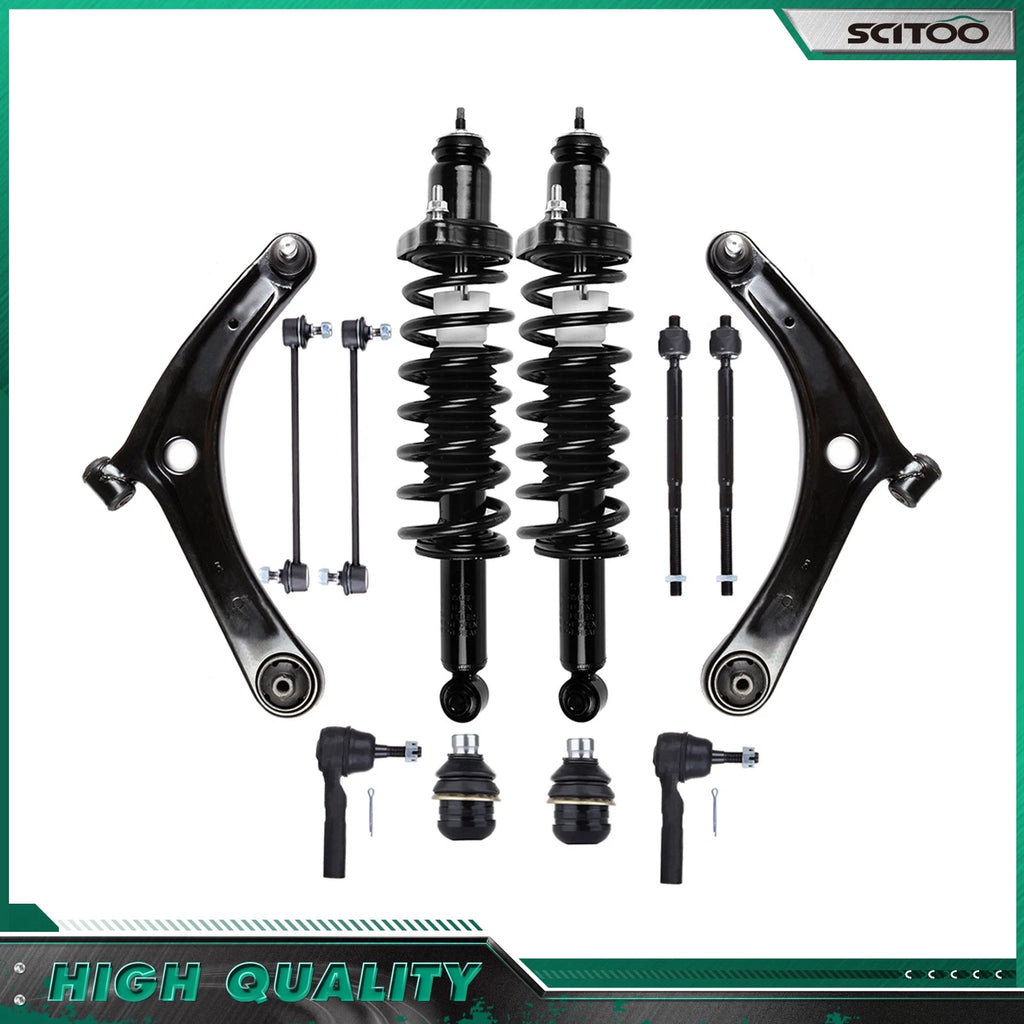 Set of 2 Rear Strut Assembly & Front Sway Bars for Jeep Patriot Compass (2007–2016)