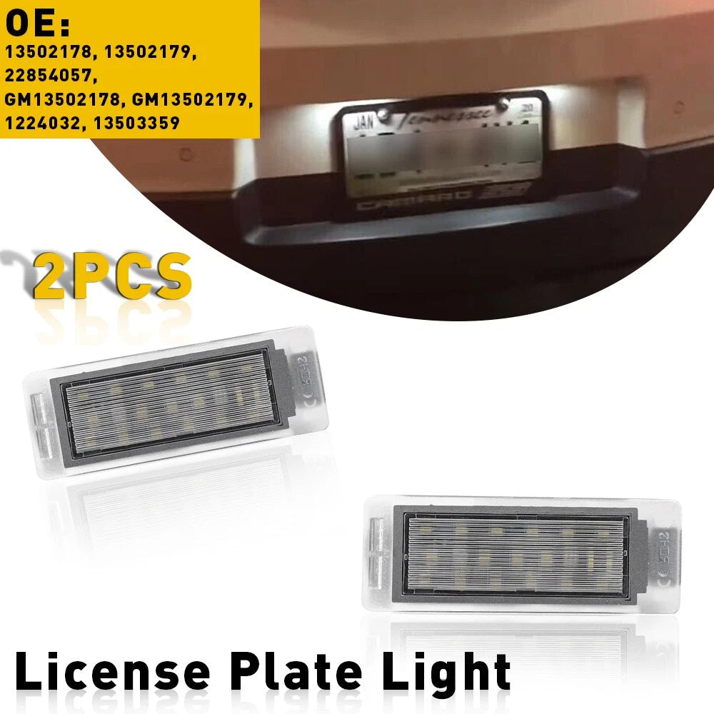 2PC LED License Plate Light Assembly for Chevy Corvette (2012–2020)