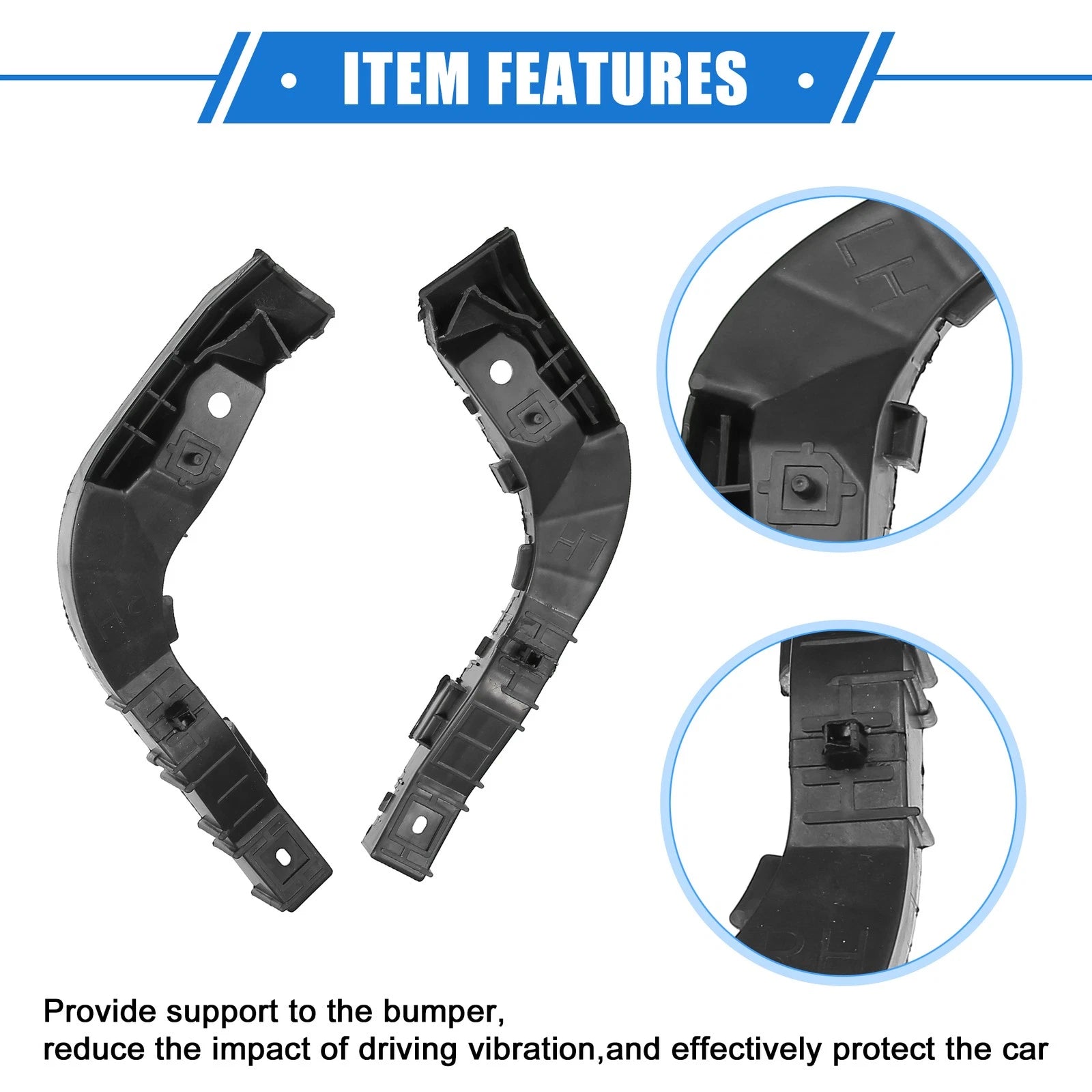 Pair Front Bumper Brackets for Hyundai Elantra (2008–2010)