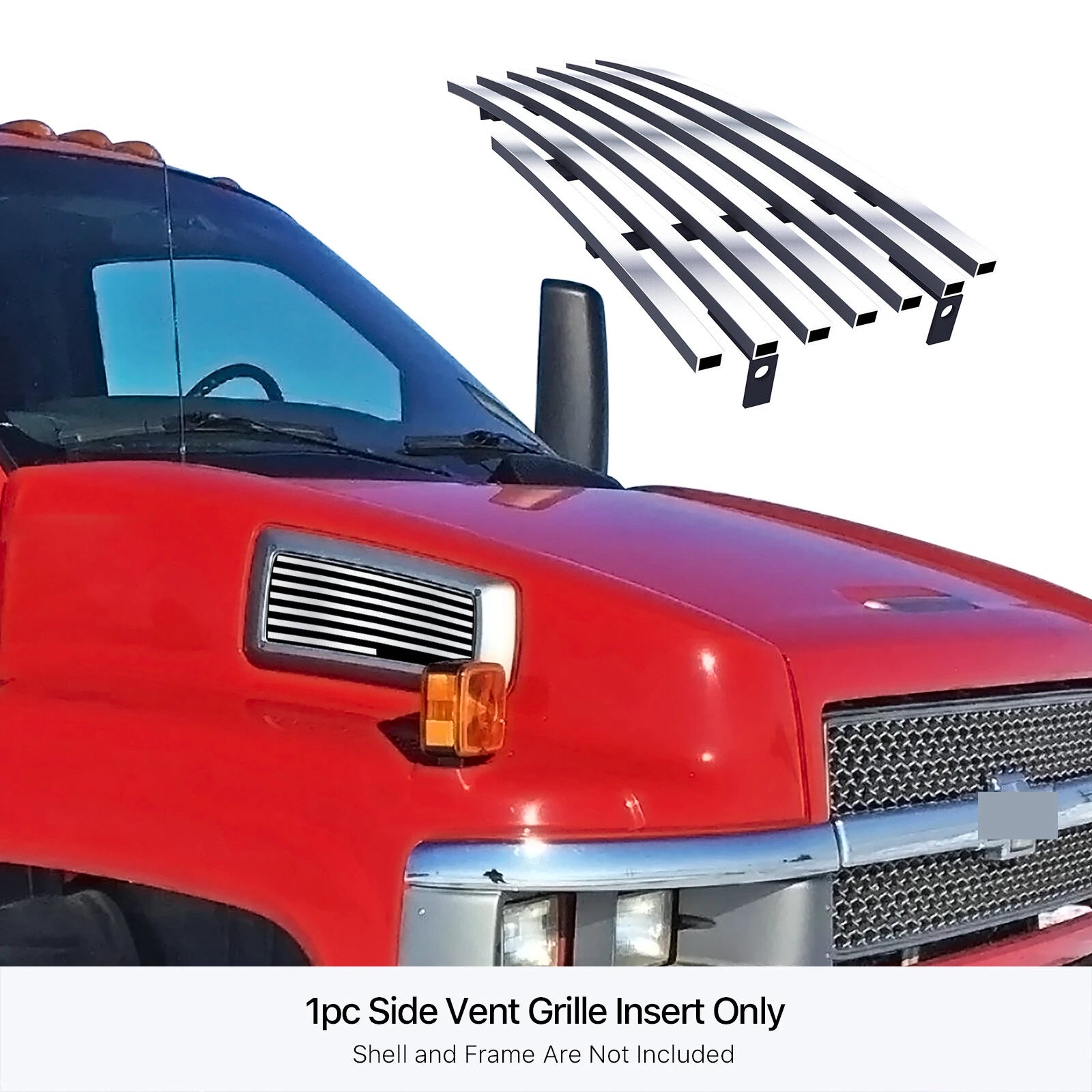 Stainless Chrome Billet Grill for Chevy Kodiak/GMC Topkick (2003-2009)