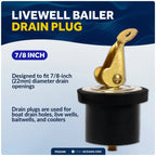 Livewell Bailer Drain Plug for 7/8-Inch Diameter Drains (FO2209)