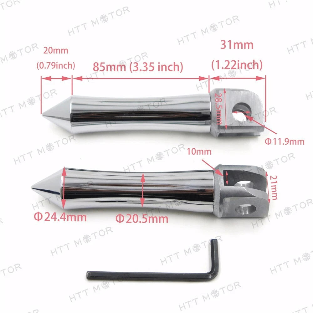 Chrome Footpegs for Kawasaki EX250 (1988–1998) EX500 Ninja (1995–1998)