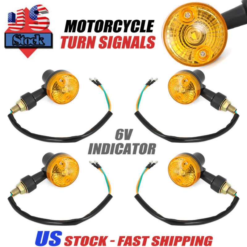 Set of 4 Motorcycle Indicators for Universal Models (6V)