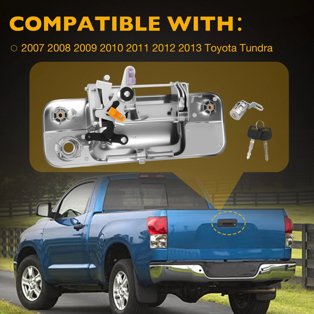 Tailgate Latch Handle w/ Lock Cylinder & Key for Toyota Tundra (2007–2013) 69090-0C040
