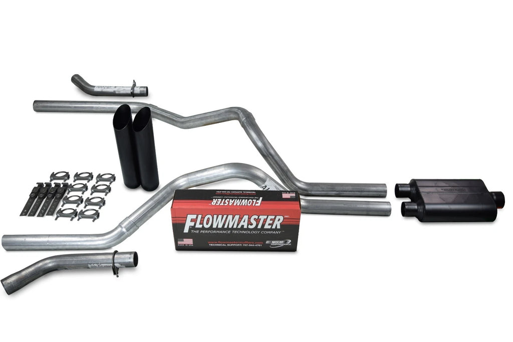 Dual Exhaust Kit for Ford F-150 (1987–1997) - 2.5" Flowmaster Black Tip