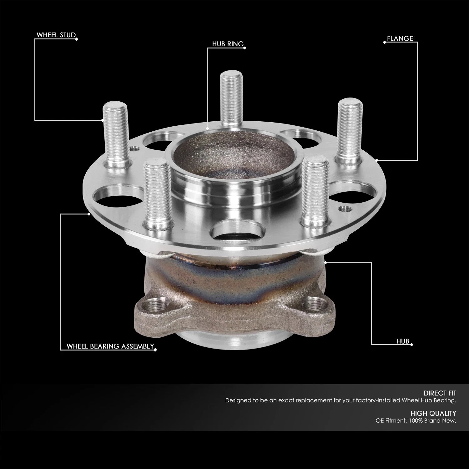 Rear Wheel Bearing & Hub for Honda Accord Acura TLX TSX (2008–2019)