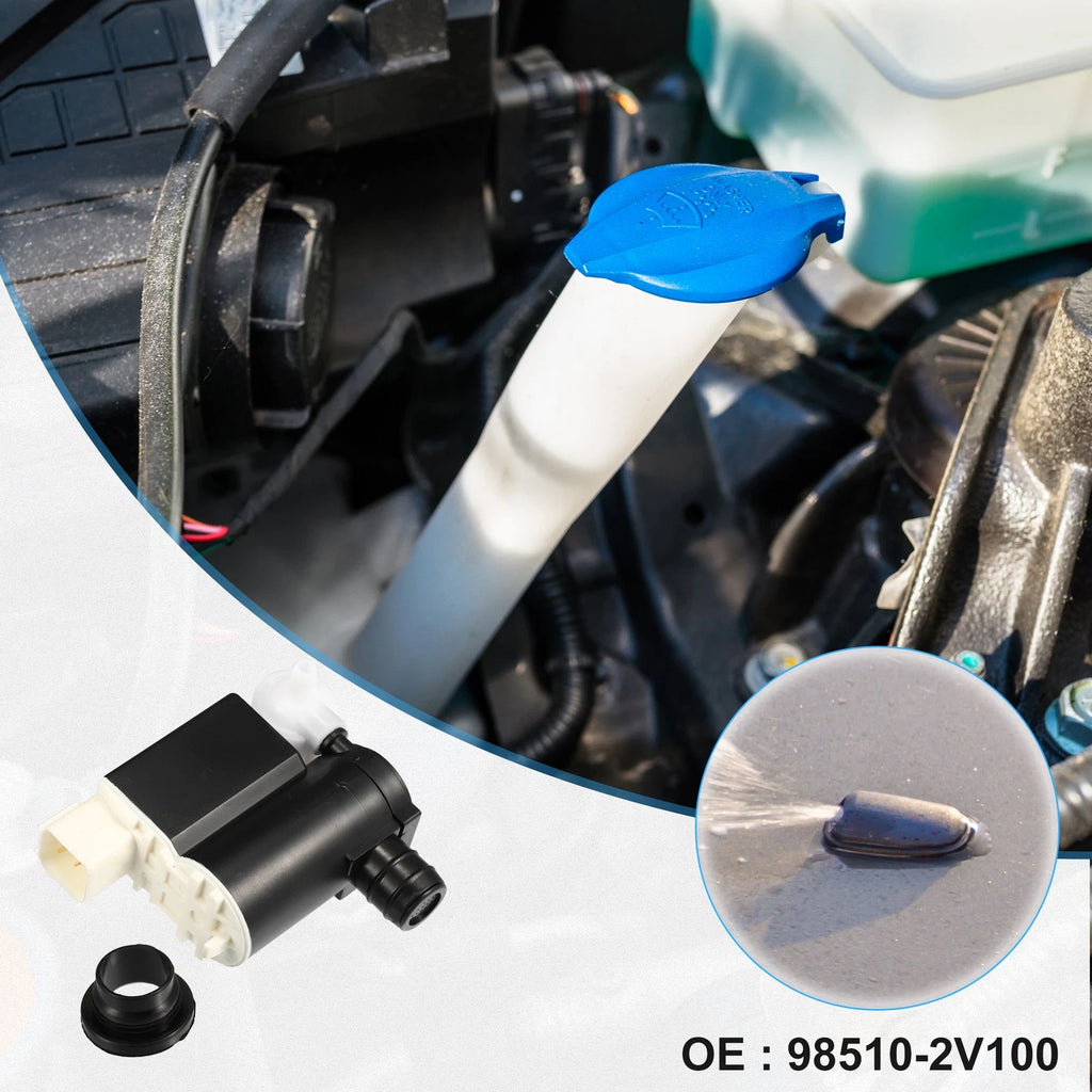 Windshield Washer Motor Pump with Grommet for Hyundai Veloster (2012–2017) 98510-2V100
