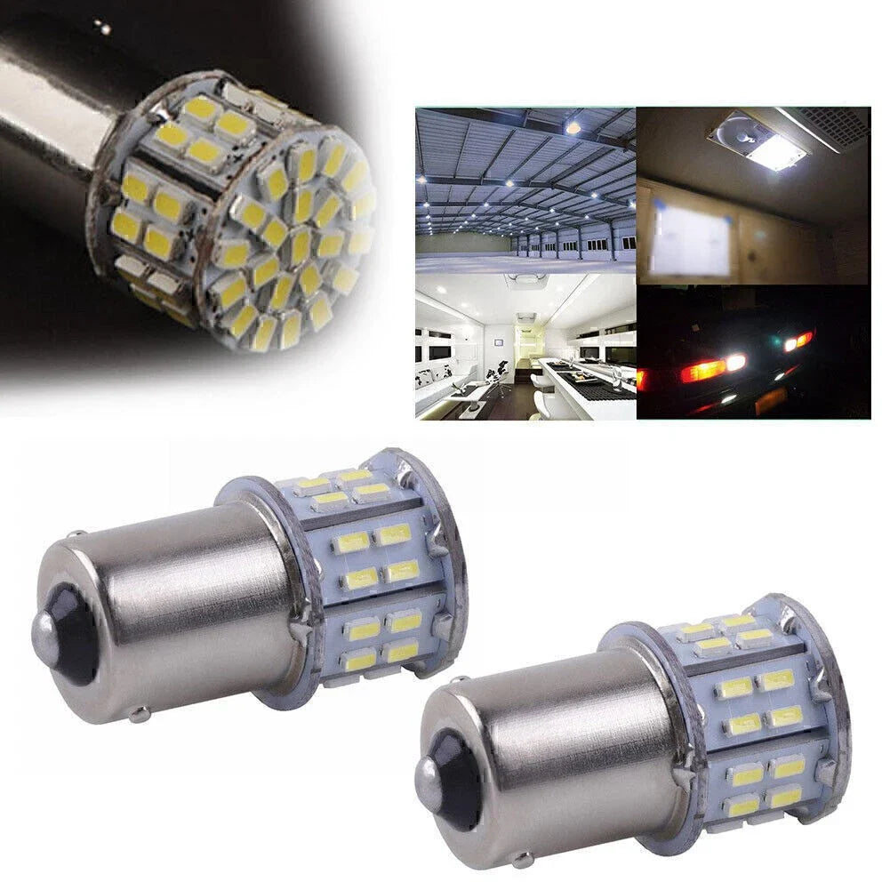 White 50SMD LED Tail Turn Signal Light Bulbs for BA15S