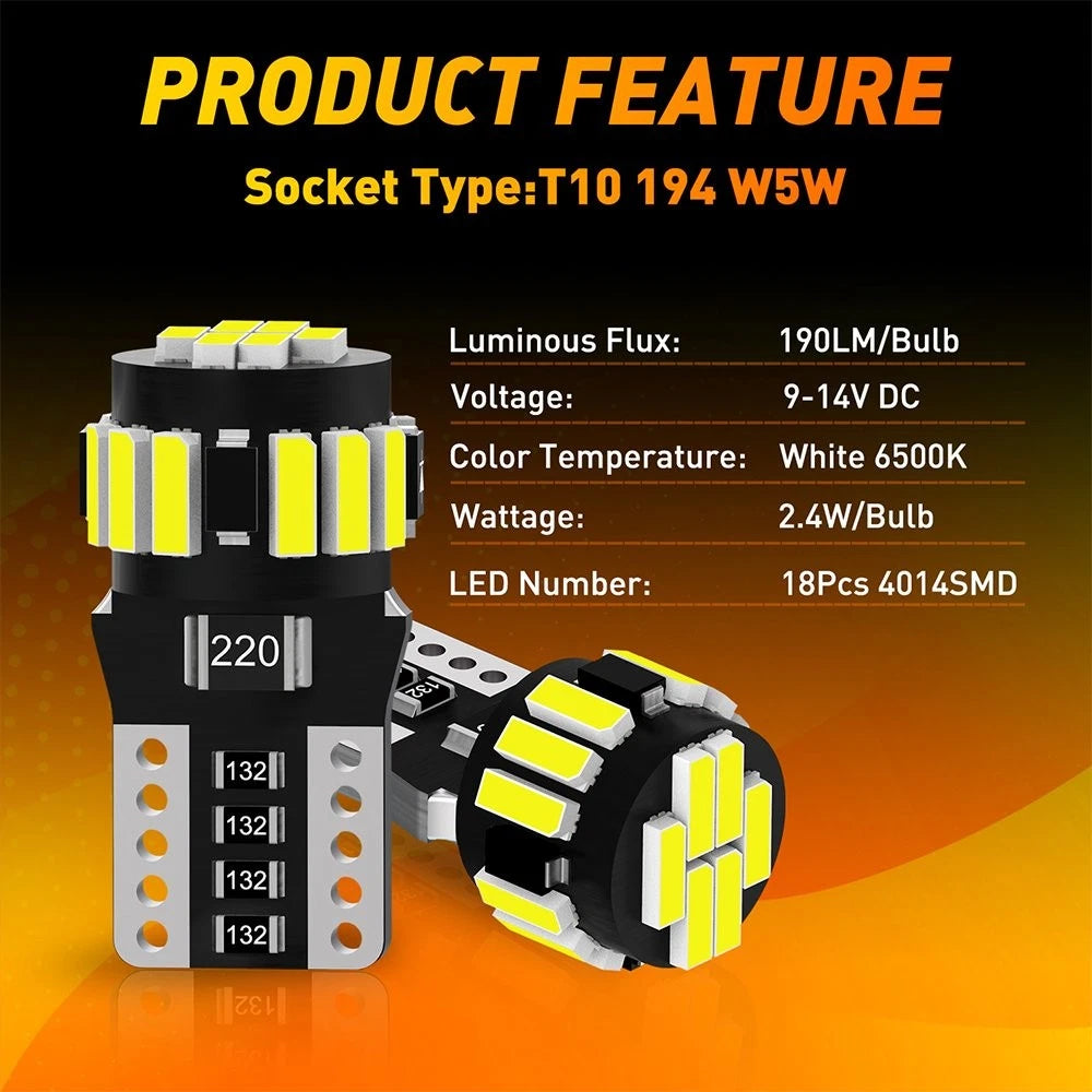 LED Interior Dome Map License Light Bulb for Various Vehicles (T10)