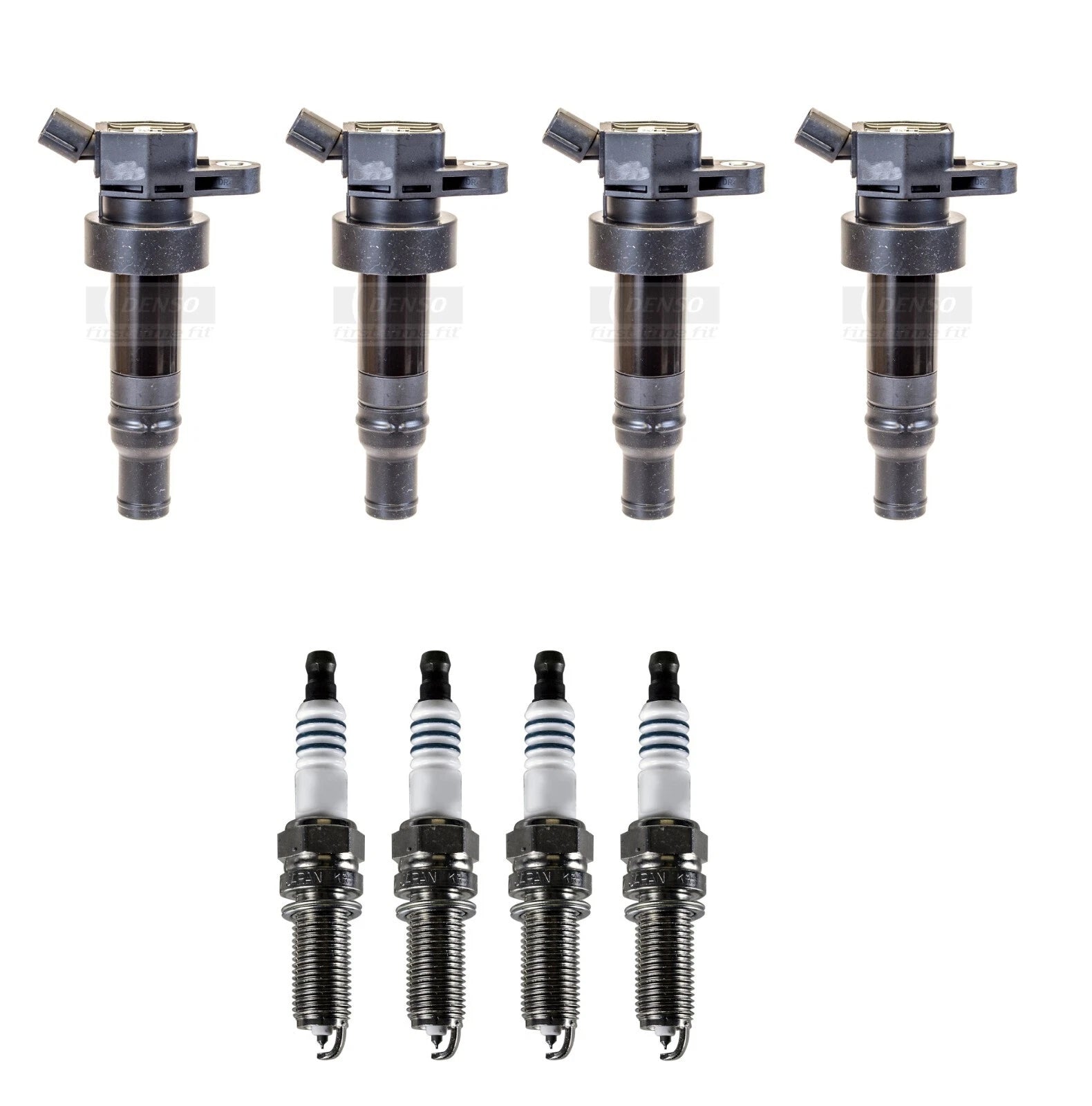 Set of 4 Ignition Coils & 4 Iridium Spark Plugs for Hyundai 1.6 L4