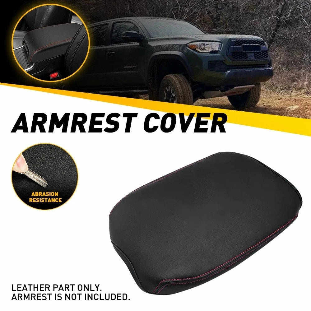 Leather Center Console Lid Armrest Cover for Toyota Tacoma (2016–2023)