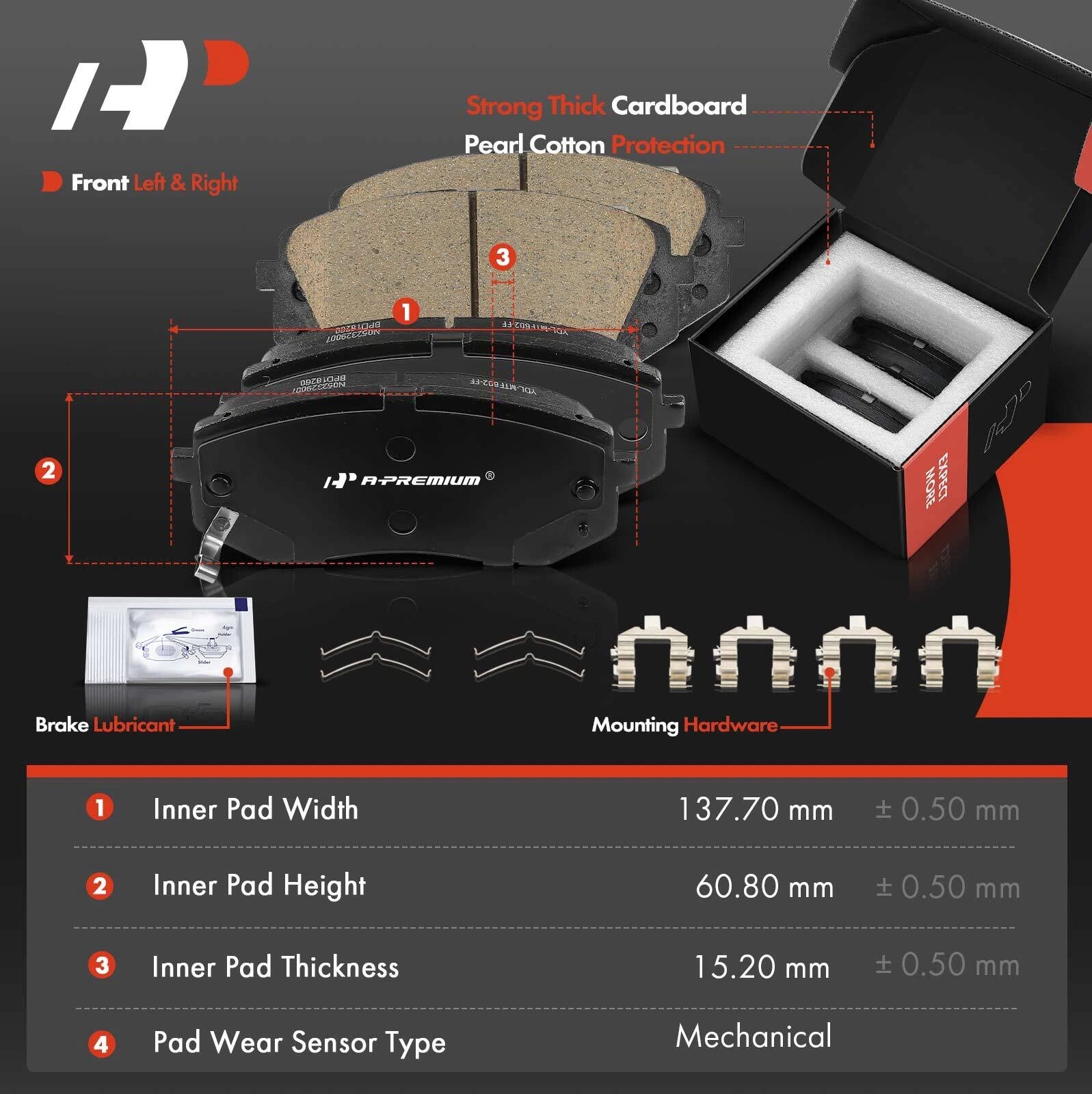 Front Drilled Brake Rotors & Ceramic Pads for Hyundai Sonata (2015–2019)