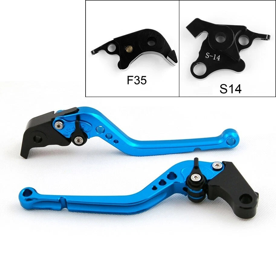 Long Brake Clutch Levers for Suzuki GSXR1000 (2007–2008) - Blue