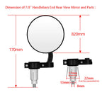 Set of 2 Round 7/8" Handlebar Mirrors for Suzuki DRZ400SM DRZ400S Black