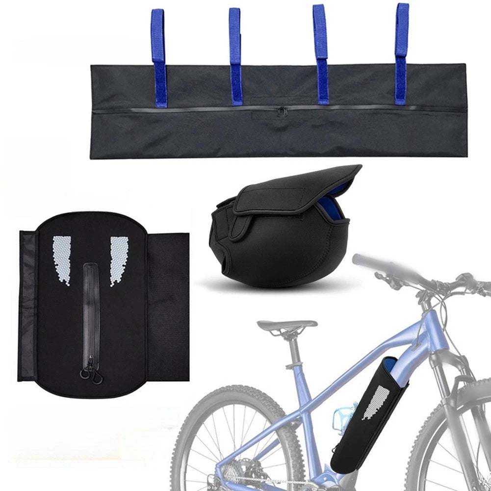 3-Piece E-Bike Cover Kit for Battery Motor Handlebar (Neoprene Weather Protection)