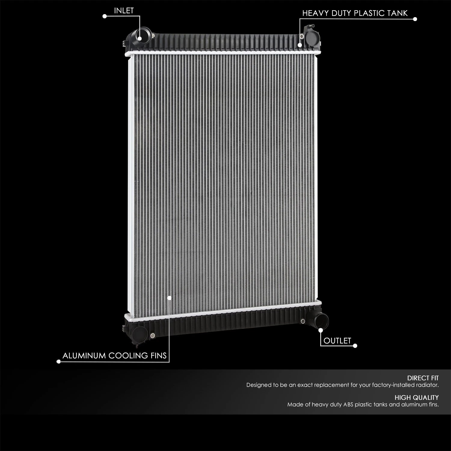 2-Row Aluminum Core Radiator for Freightliner Business Class M2 106 (2003–2007)
