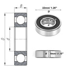 Deep Groove Ball Bearing 15x32x9mm for Scooter Skateboard (6002DDU)