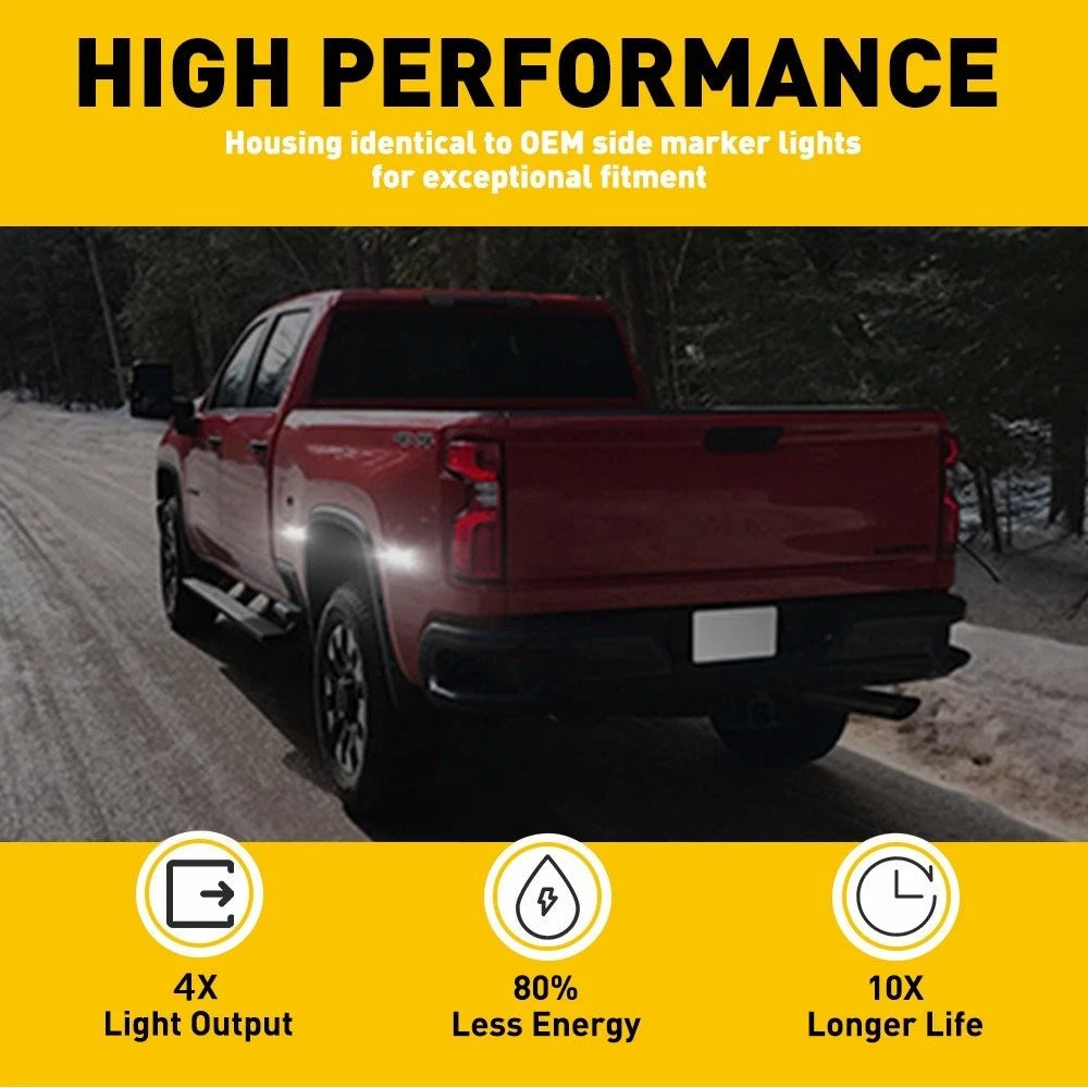 White LED Marker Light for GMC Sierra 2500 3500 HD Dually Bed (2015–2023) EPY