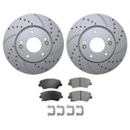Front Brake Kit 280mm Drilled Rotors & Akebono Pads for Hyundai Kia