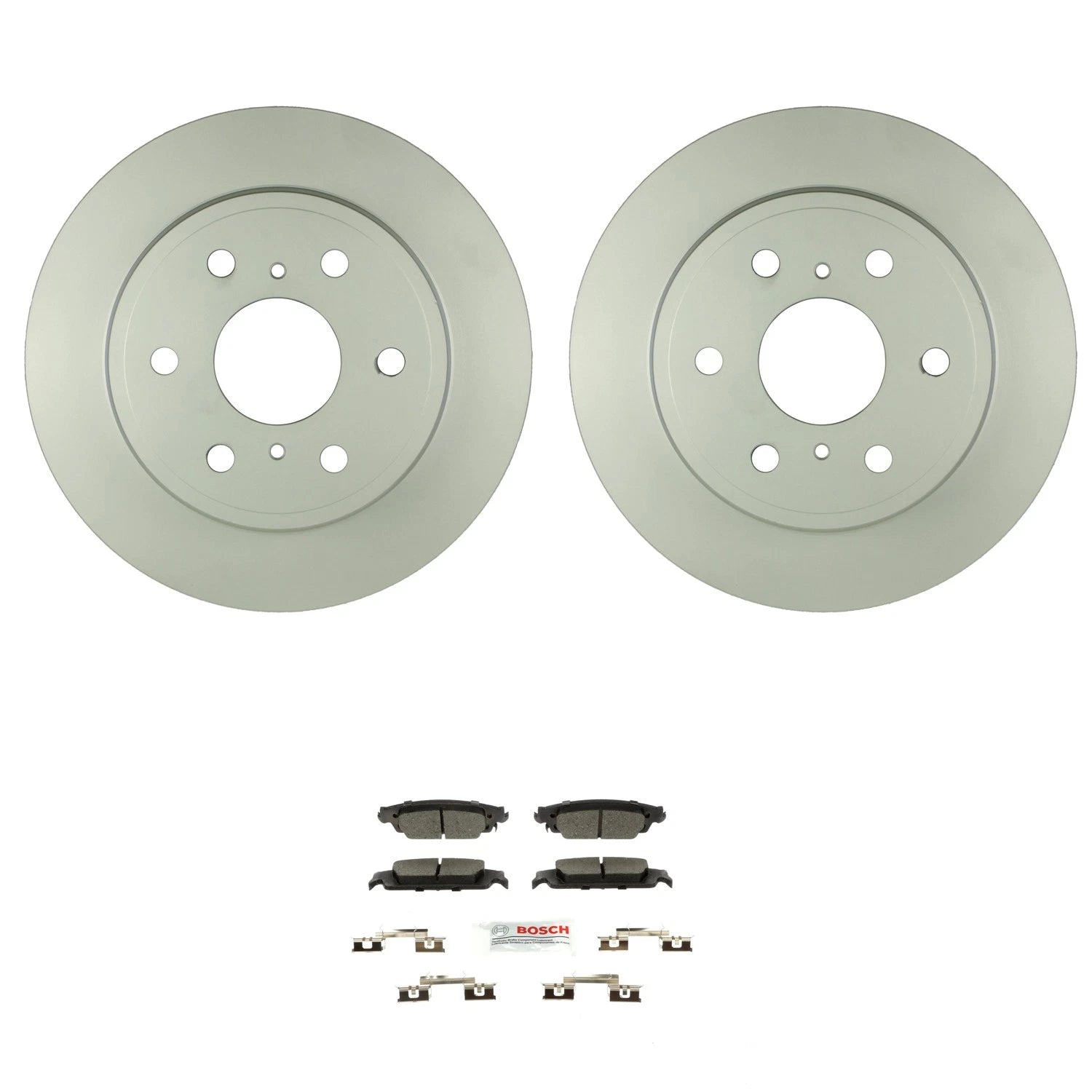 Bosch Rear Disc Brake Rotors & Ceramic Brake Pads Kit for Escalade Sierra 1500 (2007–2014)