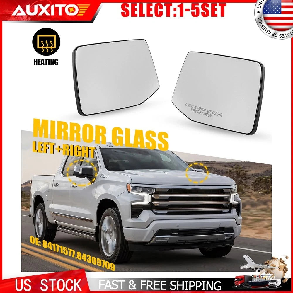 Power Heated Side Mirror Glass for GMC Sierra 1500 2500 3500 HD (2019–2024)