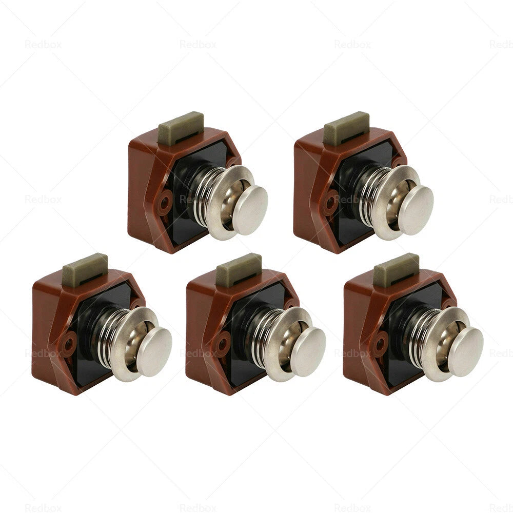 5x Push Button Latch Knob Catch Lock for RV Drawer Cupboard Door