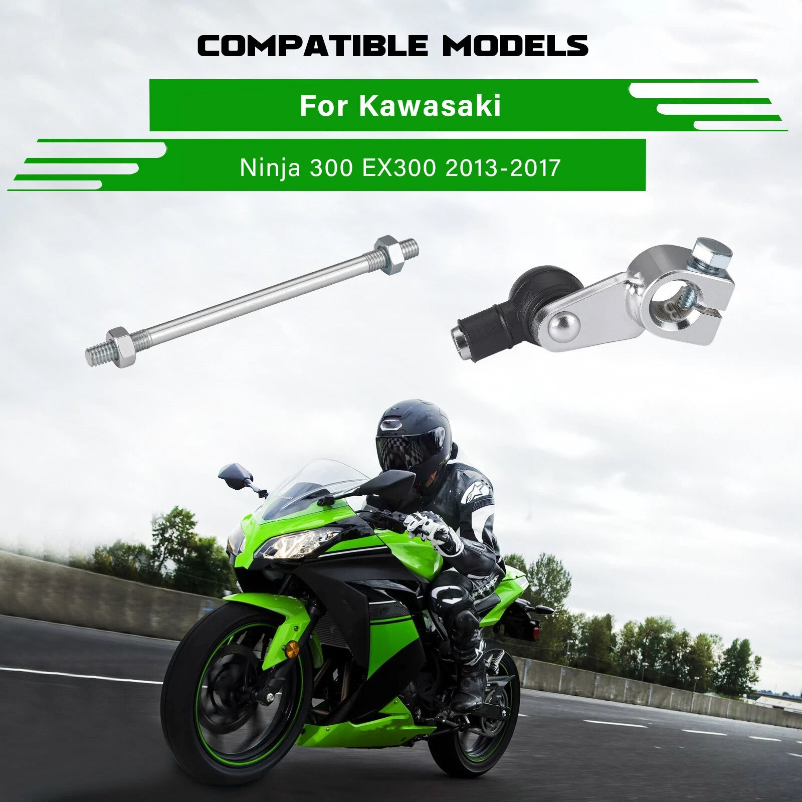 Gear Shifter Arm with Shift Rod for Kawasaki Ninja 300 (2013–2017) #13242-0087