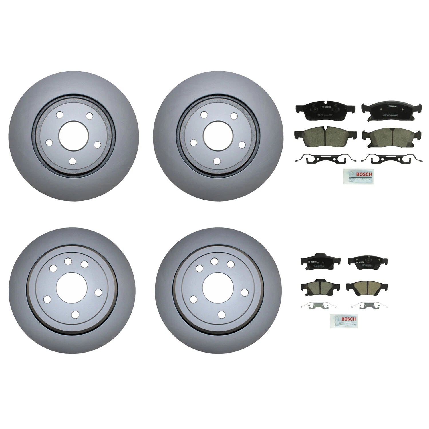 Front & Rear Brake Kit Disc Rotors & Bosch Pads for Dodge Jeep