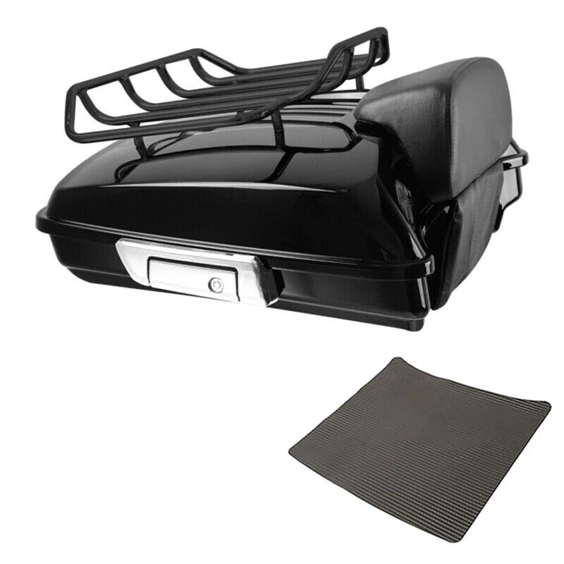 Black Razor Trunk Backrest Luggage Rack for Harley Street Road Glide (2014–2026)