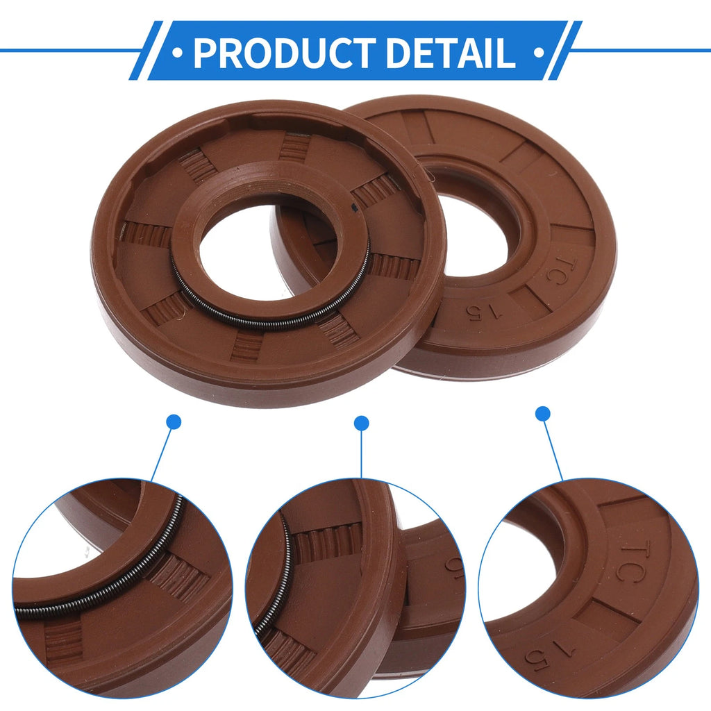 Set of 2 Oil Seal Rotary Shaft Seal FKM Rubber 15x35x7mm