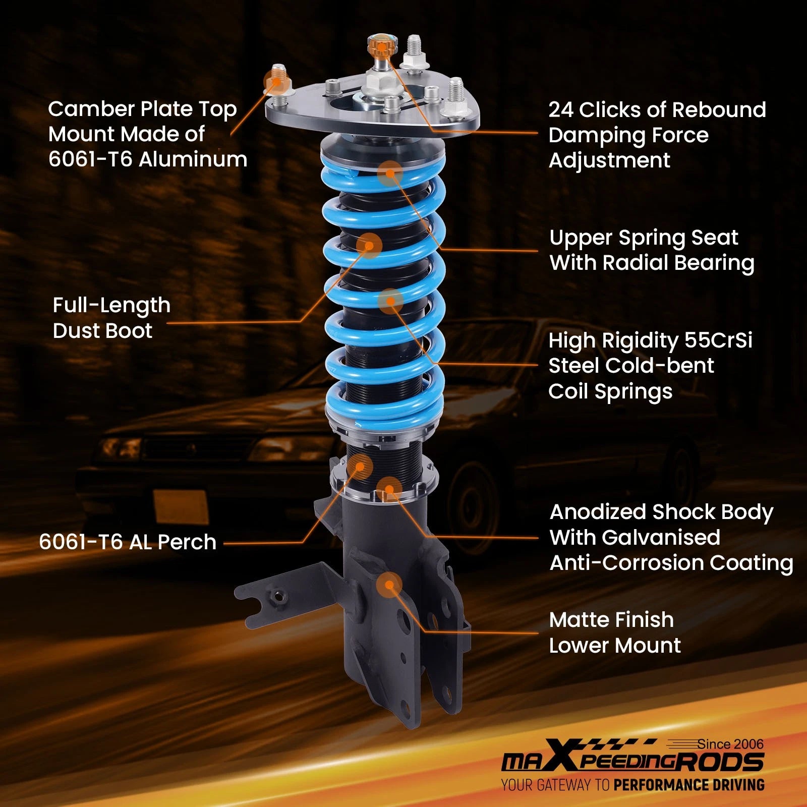 Coilovers Suspension Lowering Kit for Subaru WRX (2022–2023)