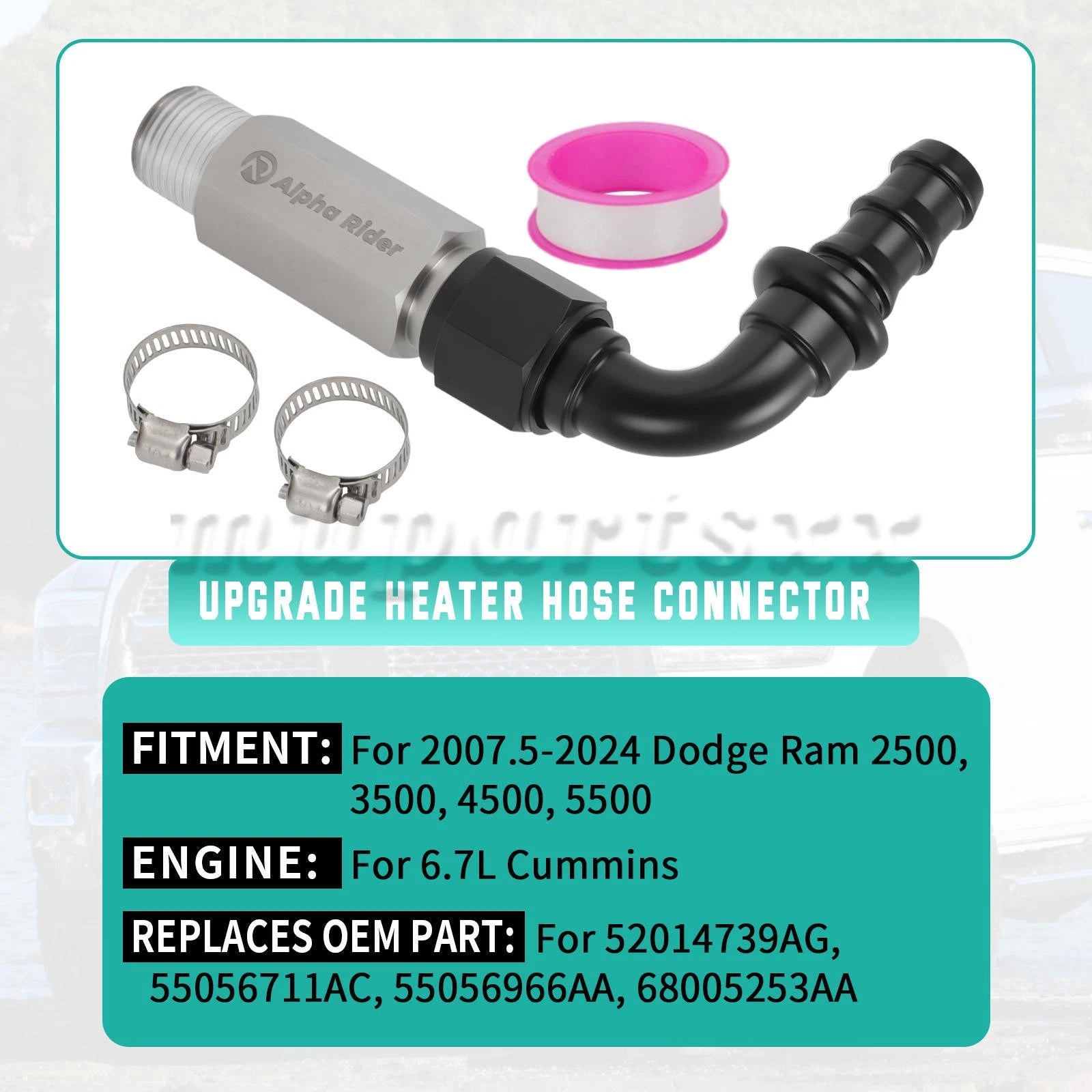 Heater Hose Connector for Ram 2500 3500 4500 5500 6.7L Cummins (2007.5–2024)